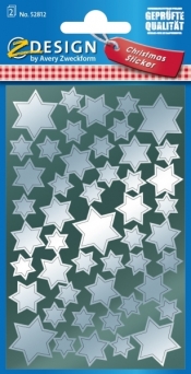 Naklejki srebrne gwiazdy - 52812