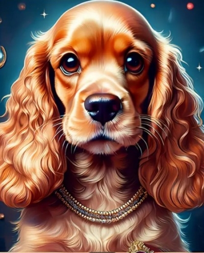 <img src='https://webimage.pl/pics/130/1/d5906196031130.jpg' style='height:440px' /> Diamentowa Mozaika Pies Cocker Spaniel z naszyjnikiem NO-2003113