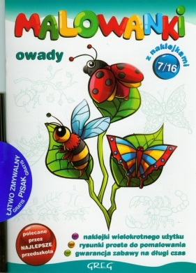 Malowanki 7 Owady + pisak - <br />