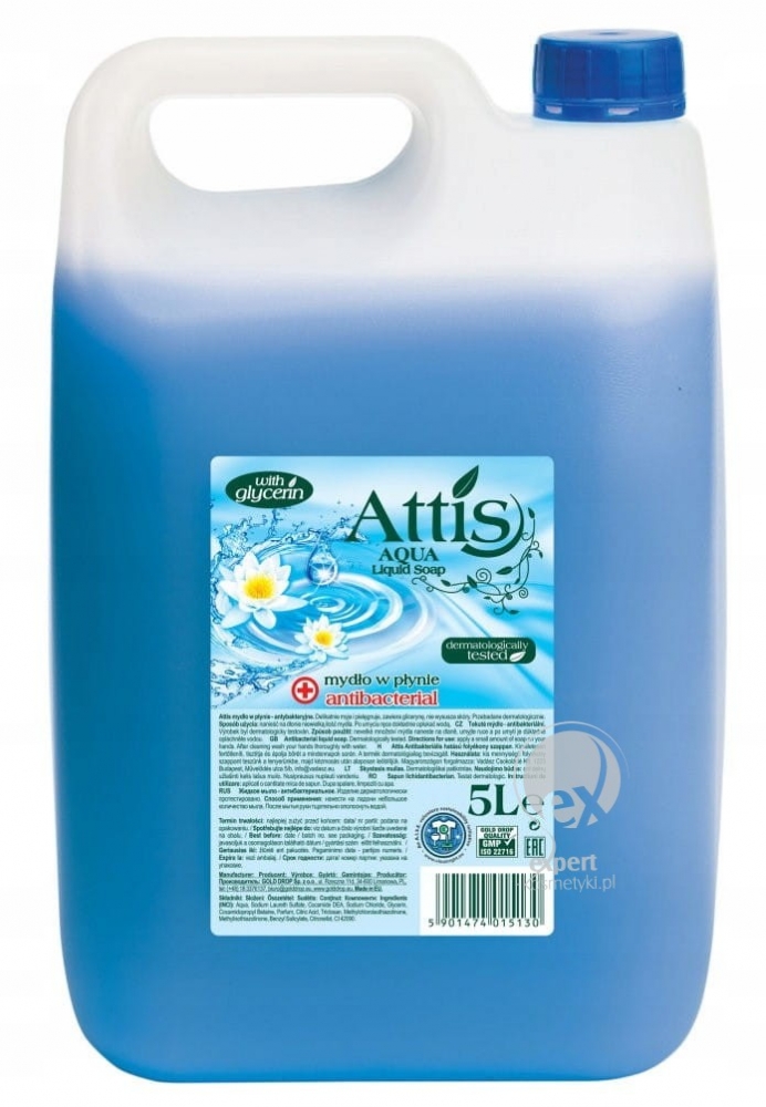 ATTIS, 5l, Aqua mydło w płynie ANTYBAKTERYJNE.