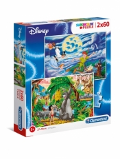 Puzzle SuperColor 2x60: Piotruś Pan i Księga dżungli (21613)
