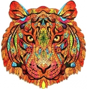 Puzzle drewniane kolorowe Tygrys