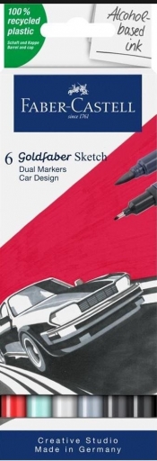Pisak dwustronny Goldfaber Sketch car design 6 kol