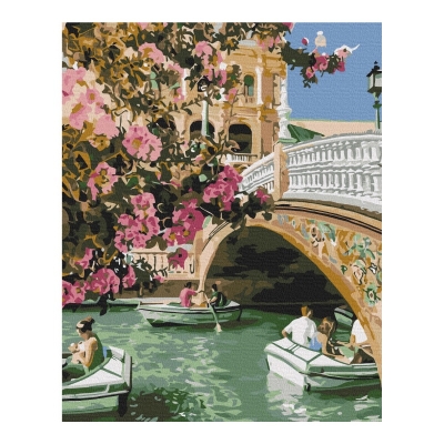<img src='https://webimage.pl/pics/131/3/d5901498133131.jpg' style='height:440px' /> Malowanie po numerach BRUSHME 40x50cm Wenecja wiosną