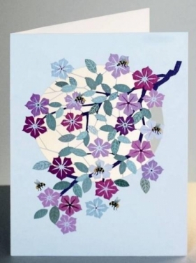Karnet PM913 wycinany + koperta Kwiaty i pszczoły