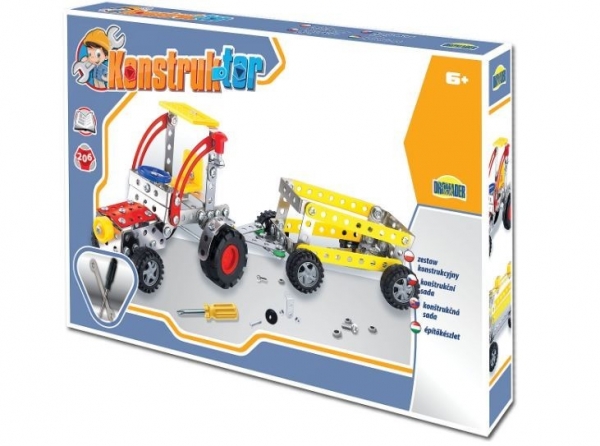 Zestaw konstrukcyjny - Konstruktor, 206 elementów Traktor (02413)