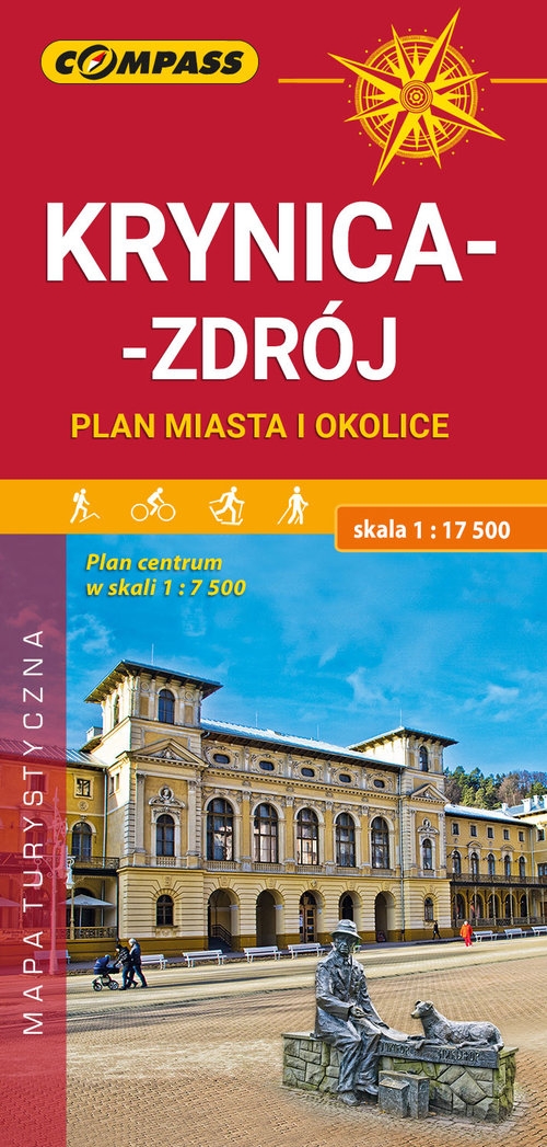 Krynica-Zdrój plan miasta i okolice 1:17 500