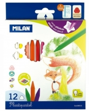 Kredki Milan PLASTIPASTEL, 12 kolorów w kartonowym opakowaniu (80013)