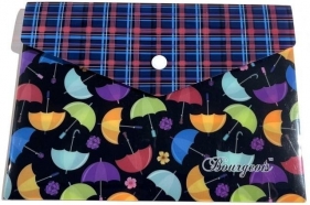 Teczka A5+ plastikowa z klipsem Parasolki