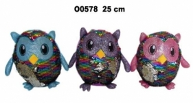 Sowa cekiny 25cm MIX