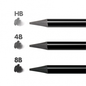 Zestaw 3 ołówków bezdrzewnych MILAN TODOGRAPHITE: HB, 4B, 6B z pędzelkiem w metalowym op.