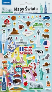 Naklejki edukacyjne Mapy świata - Stany Zjednoczone