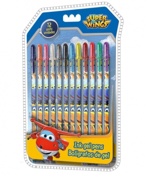 Zestaw długopisów żelowych Super Wings - 12 kolorów