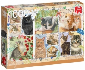 Puzzle 1000: Francien van Westering - Znaczki z kotami (18813)