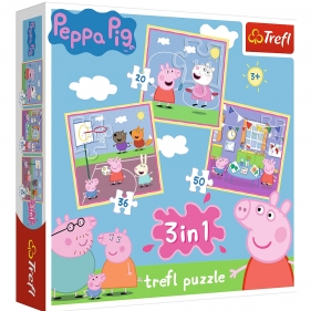 Puzzle 3w1: Świnka Peppa - Zabawy w szkole (34813)