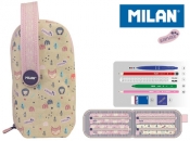 Multipiórnik MILAN owalny z 4 piórnikami BERRYWOOD róż