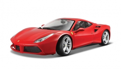 Bburago, Ferrari 488 GTB 1:24, czerwony (18-26013)