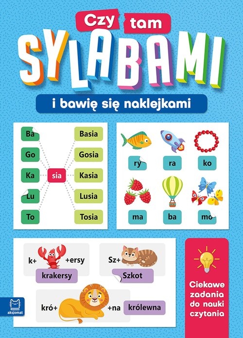 Czytam sylabami i bawię się naklejkami.