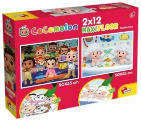 Cocomelon Puzzle dwustronne podłogowe 2x12 Czas cos zbudować