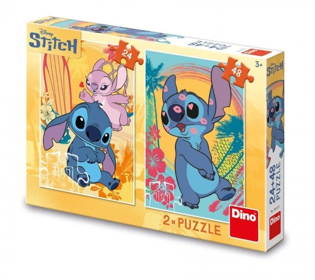 Puzzle Disney Zakochany Stitch 2w1 24 i 48el