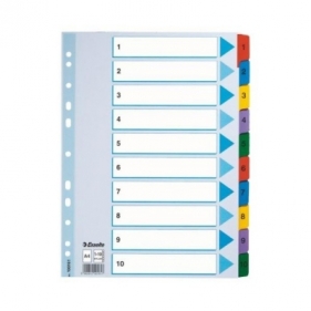 Przekładka numeryczna Esselte Mylar kartonowe A4 (mix) 1-10 mylar 160g (100161)
