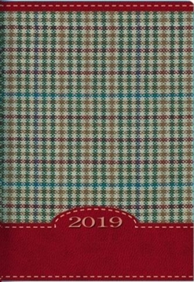 Kalendarz 2019 B7 Kolorowy kratka czerwona