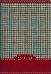 Kalendarz 2019 B7 Kolorowy kratka czerwona