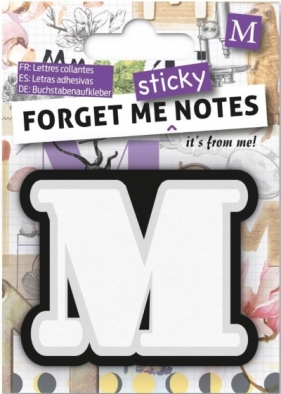 Forget me sticky - notes kart samoprzylepnych litera M