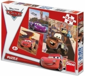 Puzzle 3x55 Auta w akcji DINO - Auta