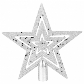 Szpic choinkowy gwiazda srebrna