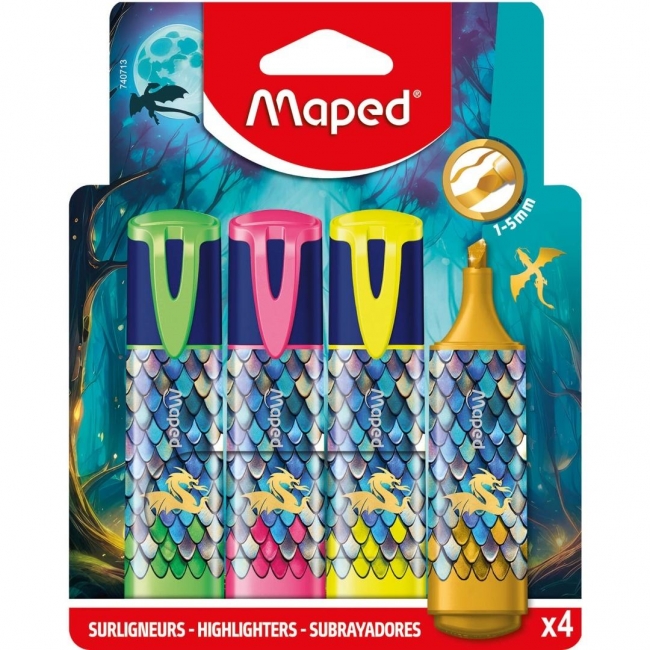 Zakreślacz Dragon Fluo 4kol MAPED