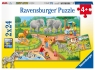 Ravensburger, Puzzle 2w1: Dzień w Zoo (7813)Wiek: 4+