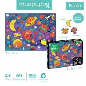 Mudpuppy, Puzzle sensoryczne z elementami zapachowymi 60: Kosmiczne owoce