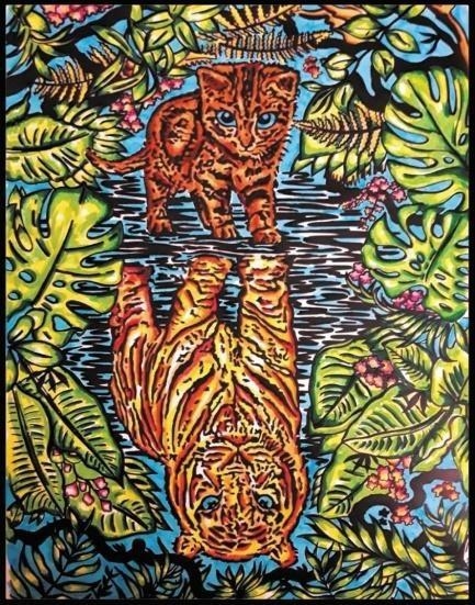 Kolorowanka welwetowa Kocia natura 47x35cm