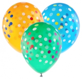 Balon gumowy Godan kolorowe konfetti crystal mix 5 szt. (GS120/816)
