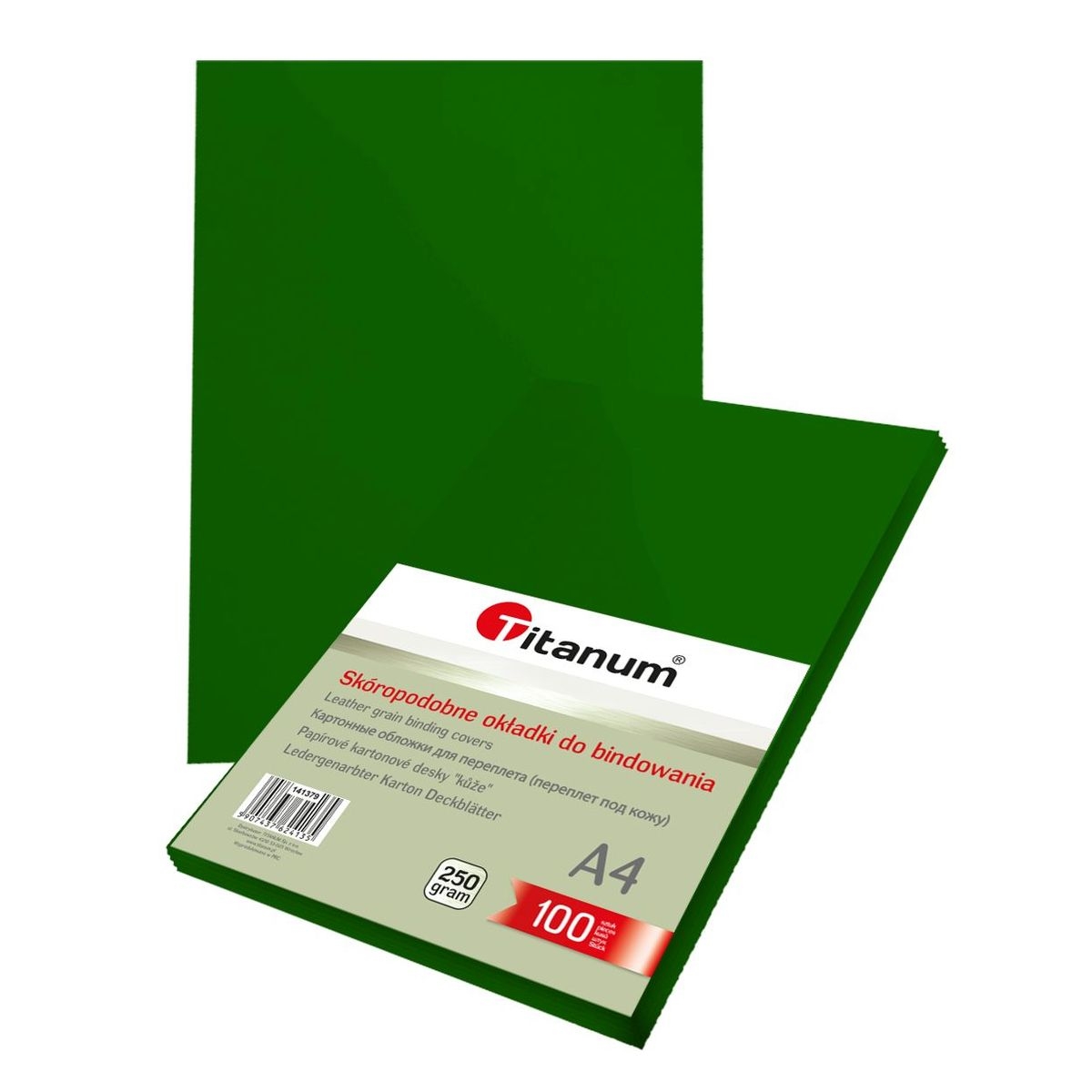 Karton do bindowania Titanum skóropodobny A4 - zielony (141379)