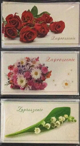 Zaproszenia Flowers (opakowanie 10 sztuk) Mix