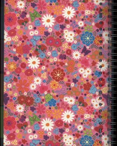Kołozeszyt kwiaty-różowa okładka A4 linia z perforacją i 4 przekładkami