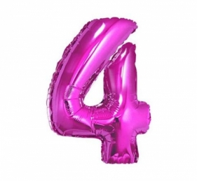 Balon foliowy cyfra "4" różowa, 85cm