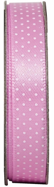 Tasiemka satynowa w kropki ANITAS SOFT PINK 3M