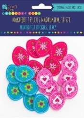 Naklejki z filcu z nadrukiem - pisanki, 18 szt.