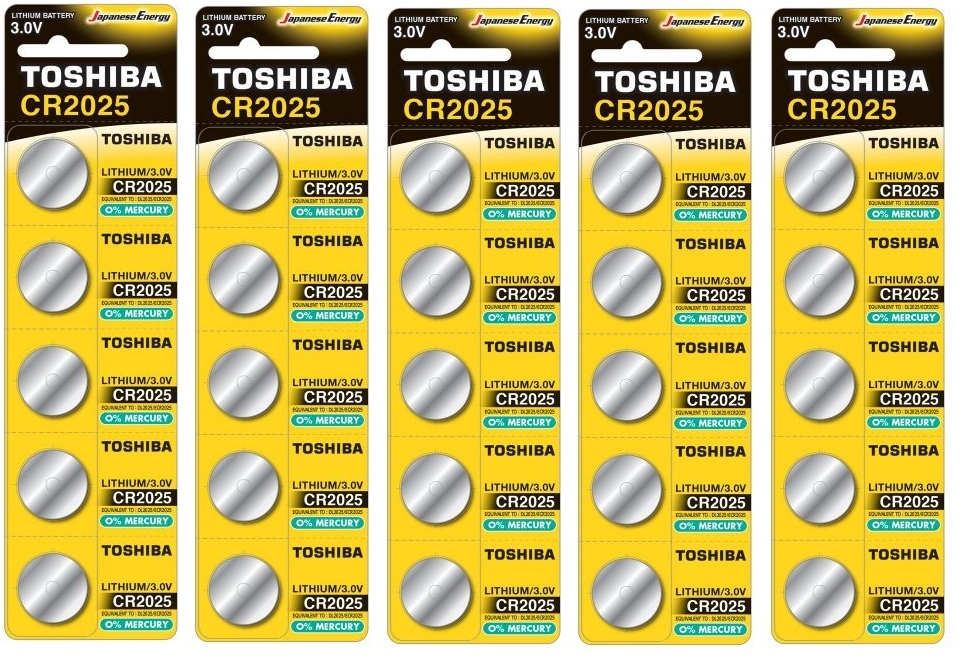 5x Toshiba, Baterie Litowe P CR2025 CP-5C - blister (5 szt.)