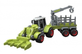 Traktor z łyżką i przyczepą do skręcania (122137)