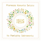 Karnet A5 Komunia Wianek z koronką