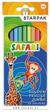 Kredki ołówkowe 12 kolorów Safari
