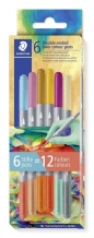 Flamastry dwustronne Multiverse 6szt 12 kolorów