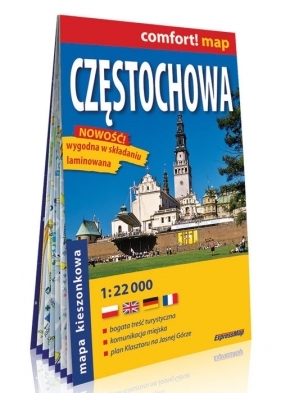 Częstochowa kieszonkowy laminowany plan miasta 1:22 000