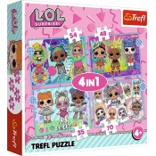 Trefl, Puzzle 4w1 - Poznaj laleczki (34613)