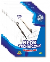 10x Blok techniczny Astra A4/10k, 170g - biały