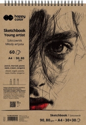 Happy Color, Szkicownik na spirali A4/60 ark - Młody Artysta